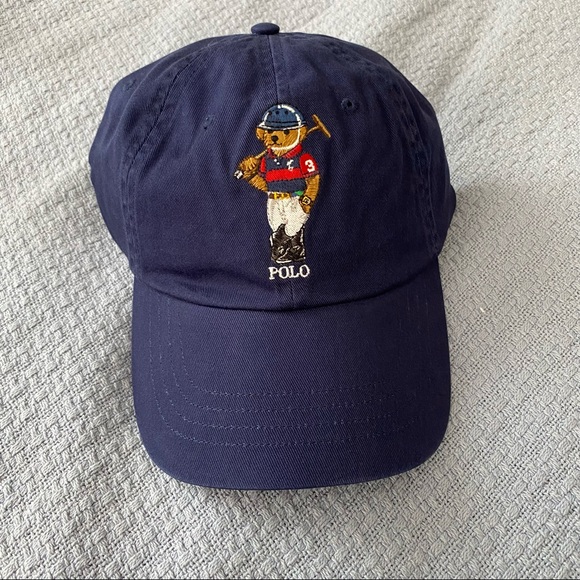 Polo Ralph Lauren Bear Baseball Cap Hat - Navy NEW